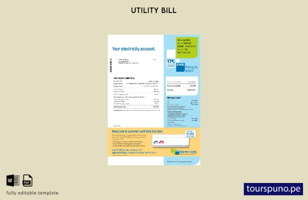 listo para imprimir plantilla de word   factura de servicios públicos de electri